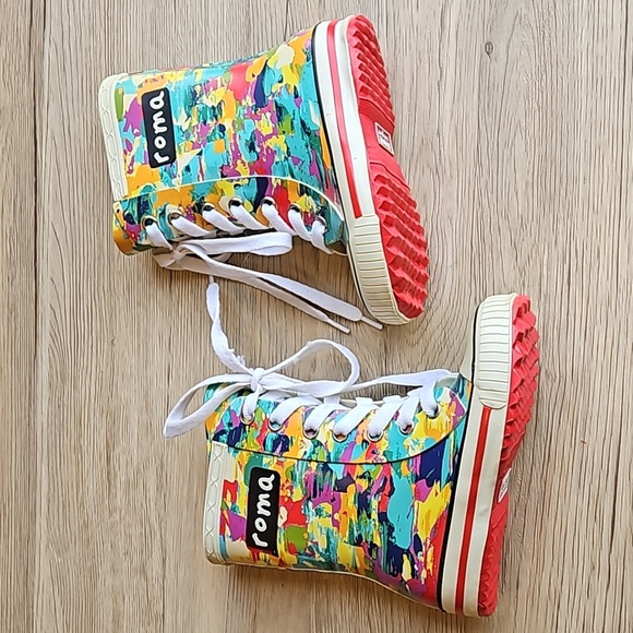 Roma Ilona Art Lace Up Rain Boots 7 - Picture 1 of 5